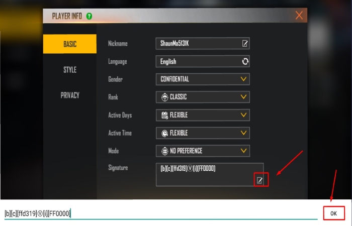 How to Add V Badhe in Free Fire Gameskills Profile