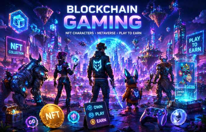 blockchain-based game environment with NFT characters and assets
