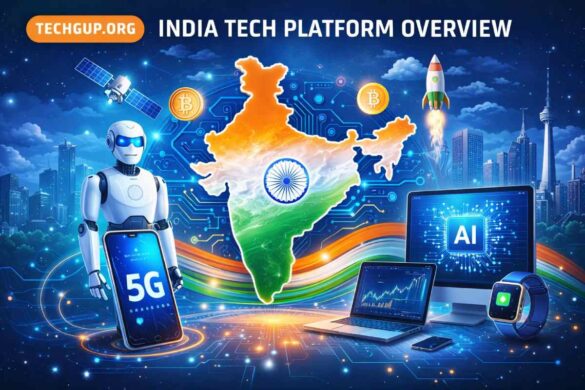 TechGup Org India tech platform homepage on a smartphone screen